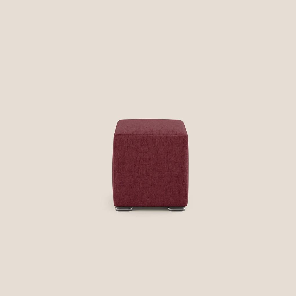 Cube pouf in tessuto morbido impermeabile T03 rosso X