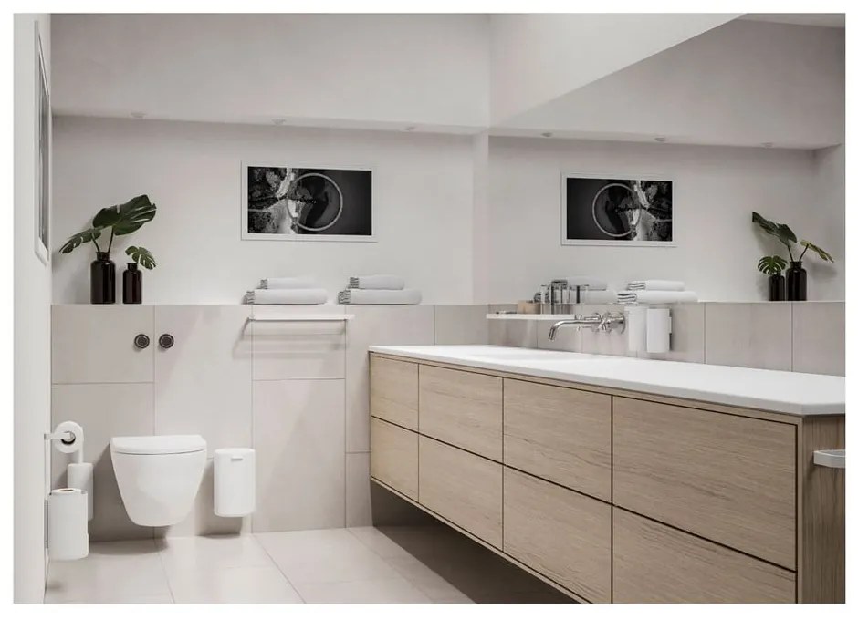 Mensola da parete bianca per il bagno Rim - Zone