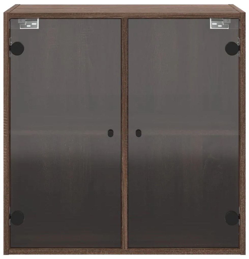 Mobile a Muro con Ante in Vetro Rovere Marrone 68x37x68,5 cm