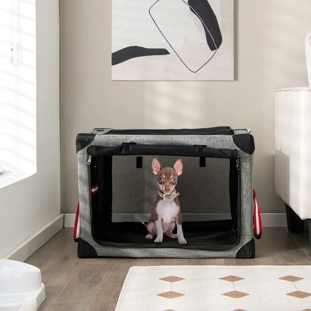 Costway Trasportino per cani pieghevole con 3 aperture telaio in metallo, Kennel portatile morbido da viaggio 3 Dimensioni