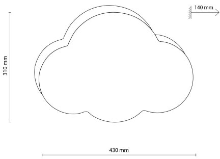 Brilagi - Plafoniera per cameretta NIMBUS MINI 2xE27/15W/230V 31x43 cm blu