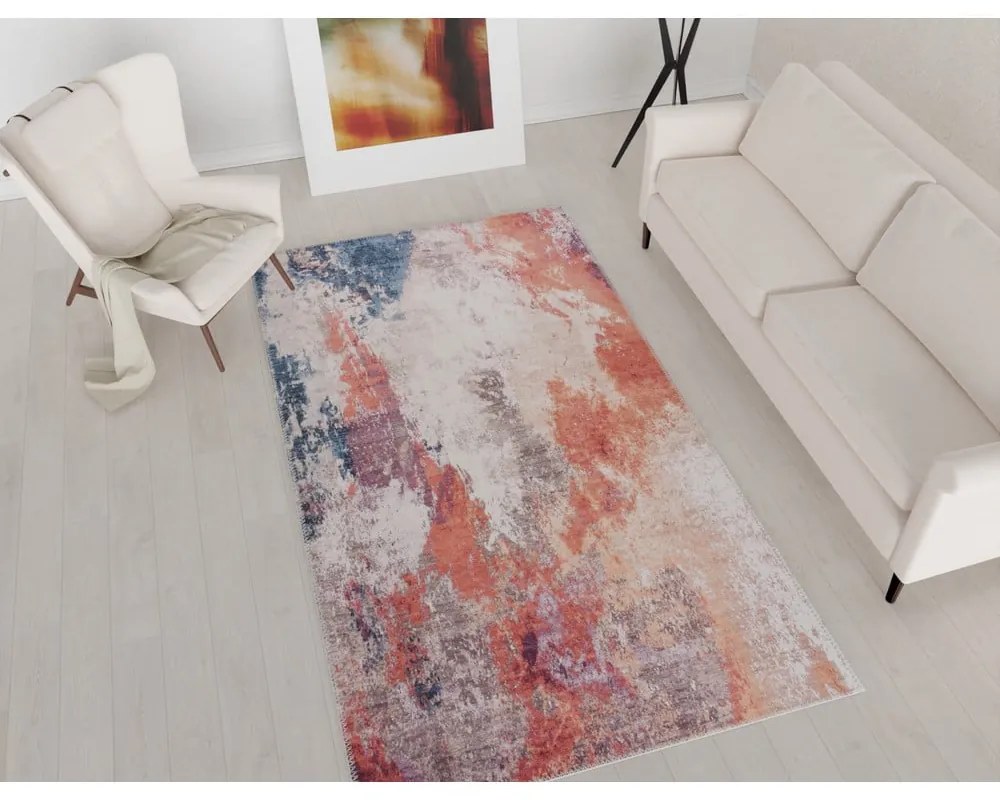 Tappeto lavabile rosso e blu 200x80 cm - Vitaus
