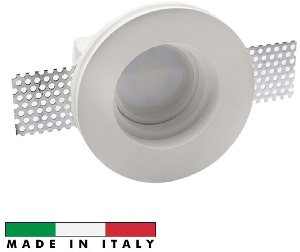 Portafaretto GU10 e MR16 in Gesso Pitturabile Tondo Ø100 mm