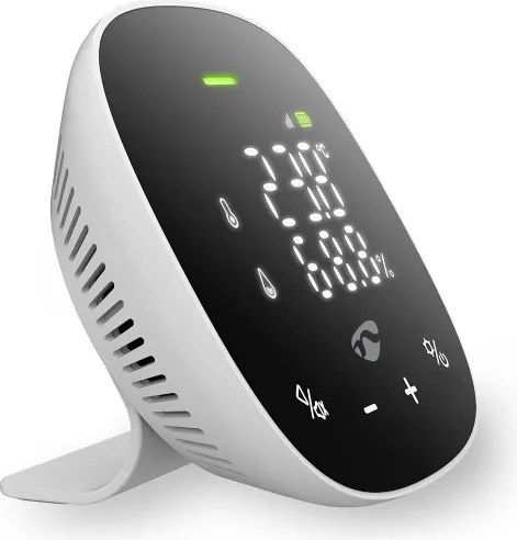 Nedis WIFISA20CBK-Smart monitor della qualità dell'aria con display a LED SmartLife Wi-Fi