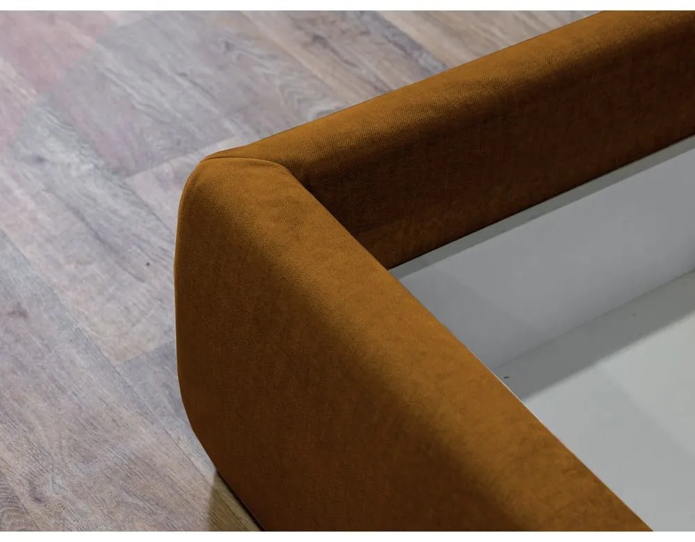 Letto matrimoniale imbottito giallo con contenitore con griglia 160x200 cm Jade - Bobochic Paris