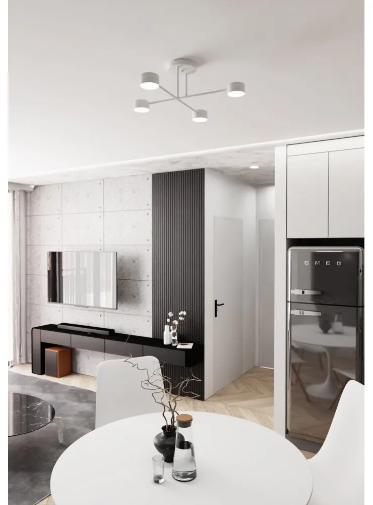 Lampada da soffitto in acciaio HALO 4 bianco/nero 4xGX53 Colore del corpo Bianco