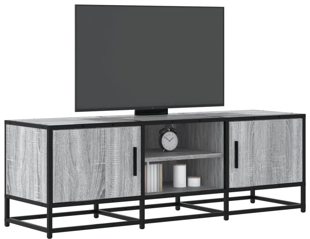 Mobile Tv Grigio Sonoma 120x35x41cm Legno Multistrato E Metallo /