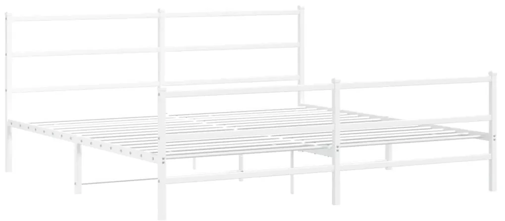 Giroletto con testiera e pediera metallo bianco 200x200 cm