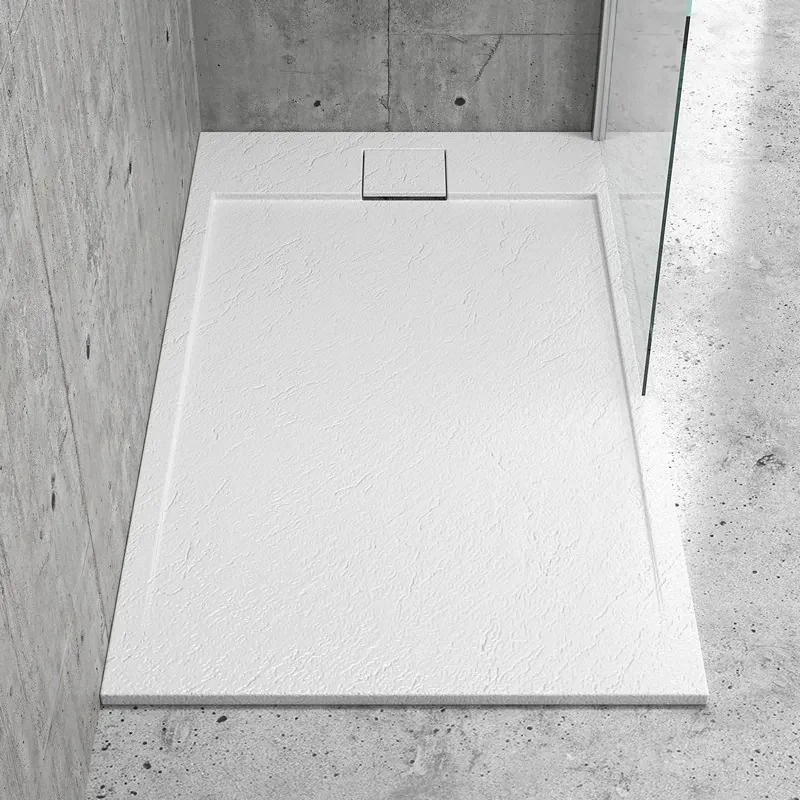 Kamalu - Piatto doccia in resina 80x120 effetto pietra | KR1000