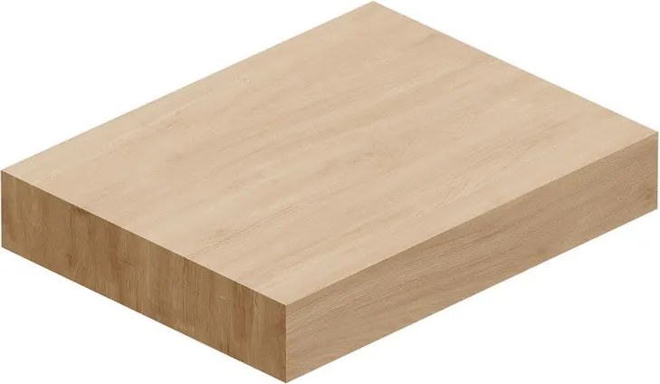 Top per lavabo d'appoggio (non forato) L60 H10 P46,5 in MDF rovere OAK
