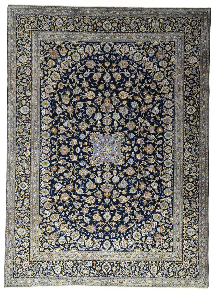 Kashan Tappeto persiano 410 x 300 Blu (Iran) Annodato A Mano