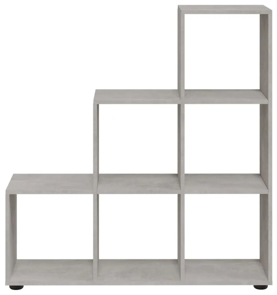 Libreria a scala grigio cemento 107 cm in legno multistrato