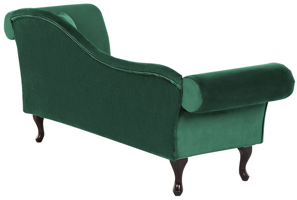 Chaise longue per lato destro in velluto verde scuro LATTES Beliani