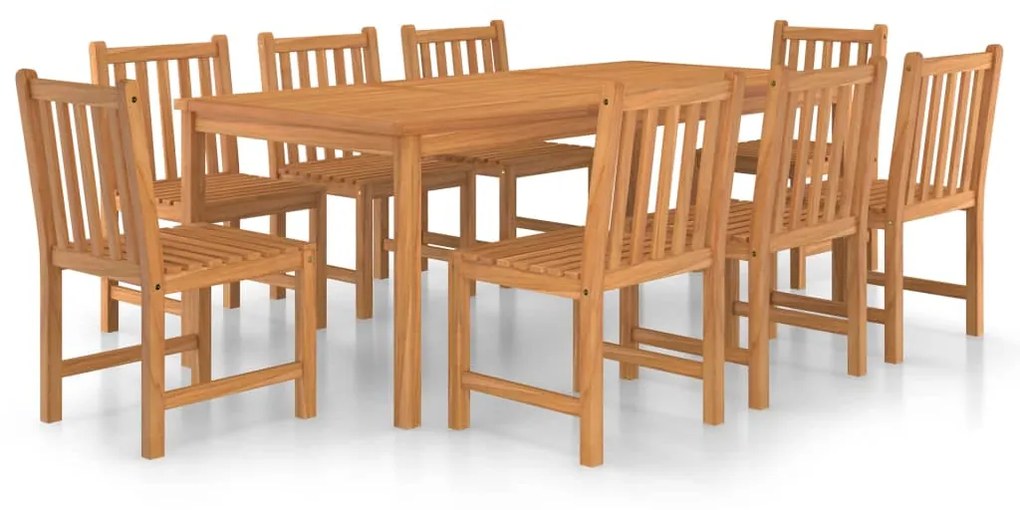 Set da pranzo per esterni 9 pz in legno massello di teak