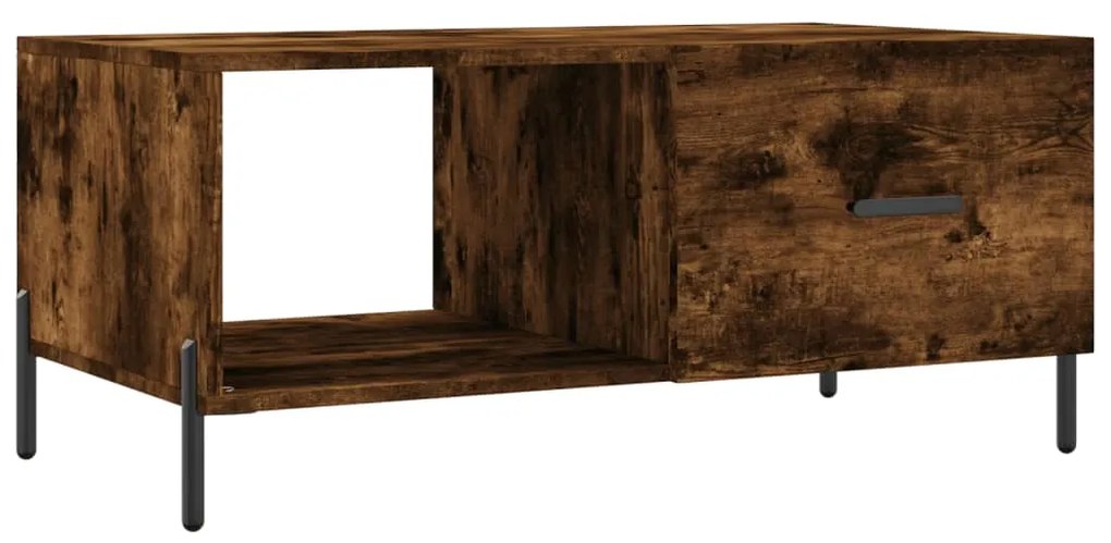 Tavolino da salotto rovere fumo 90x50x40cm in legno multistrato