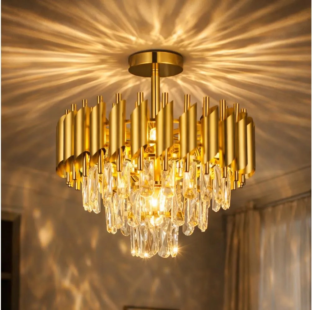 Brilagi - Lampadario a soffitto ECLIPSE 5xE14/10W/230V Ø 38 cm dorato