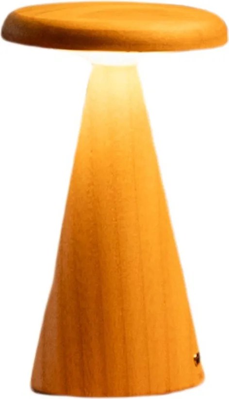 Lampada da tavolo LED di colore naturale con paralume in legno (altezza totale 14 cm) Sylva – Gingko