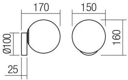 Redo 01-2714 - Applique VOLLEY 1xE14/28W/230V nero