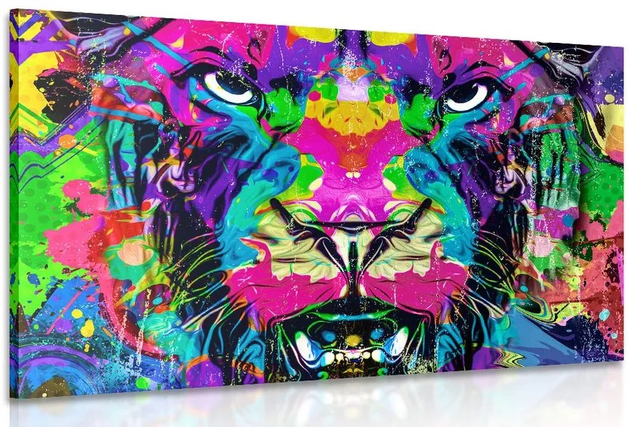 Stampa su tela – Felino multicolore