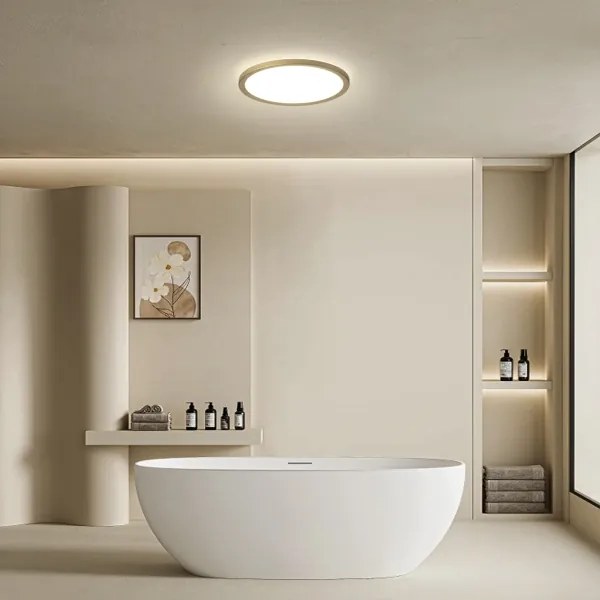 Brilagi - Lampada da bagno ULTRA SLIM a LED 12W/230V Ø 22,5 cm dorata IP54