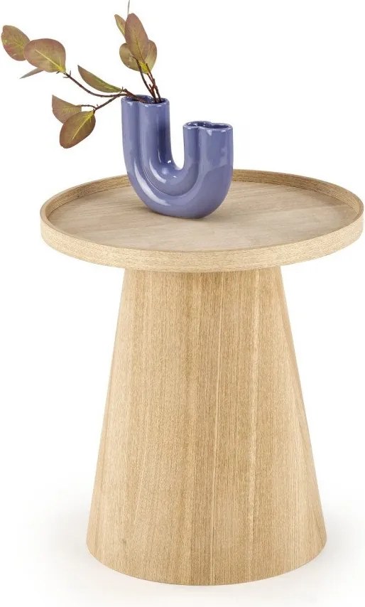Tavolino da caffè Editta in legno naturale - ø45/h50 cm