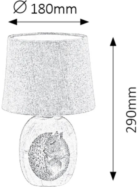 Rabalux 4605 - Lampada da tavolo per bambini DORKA 1xE14/40W/230V marrone
