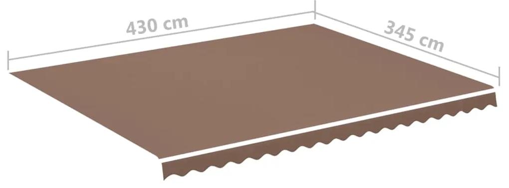 Tessuto di Ricambio per Tenda da Sole Marrone 4,5x3,5 m