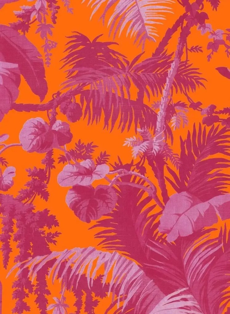 House of Hackney Carta da parati Pampas - Tangerine/ Azalea