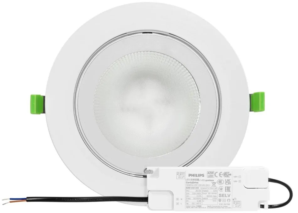 Faro LED da Incasso 42W Orientabile, Foro Ø210mm con driver Philips Colore Bianco Variabile CCT
