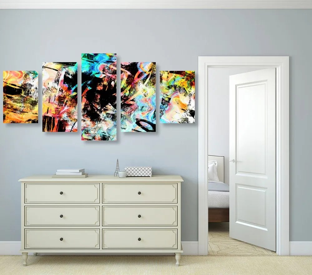 Quadri 5 pezzi – Arte di graffiti unica