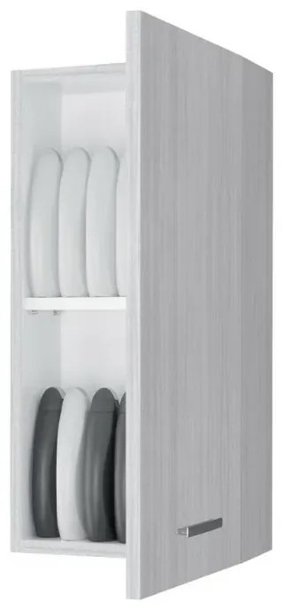 Pensile bagno sospeso 35 cm grigio con ripiano regolabile Desya