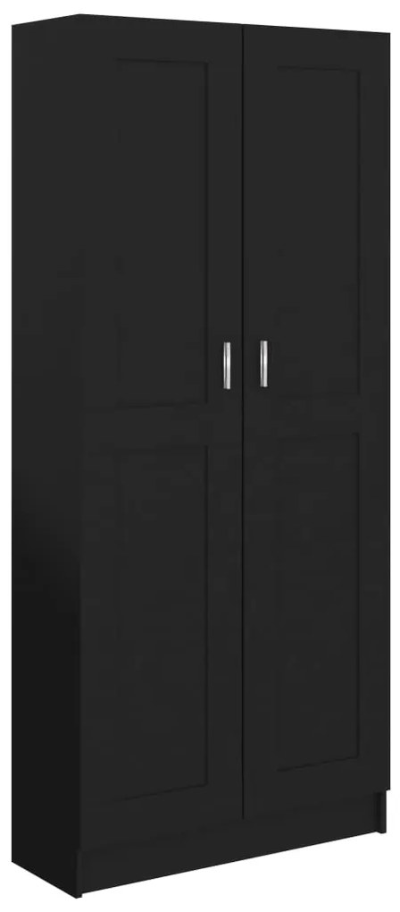 Libreria Nera 82,5x30,5x185,5 cm in Legno Multistrato