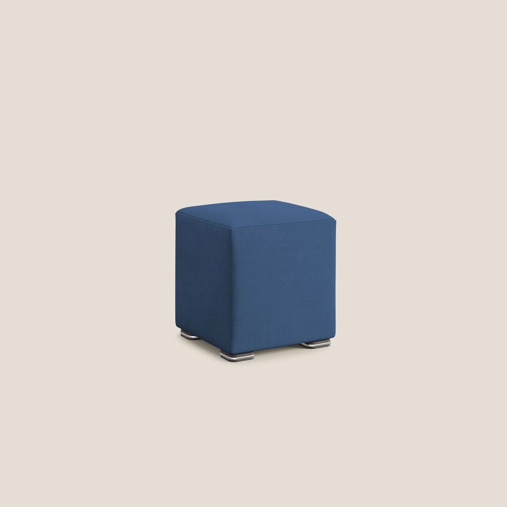 Cube pouf in tessuto morbido impermeabile T02 blu