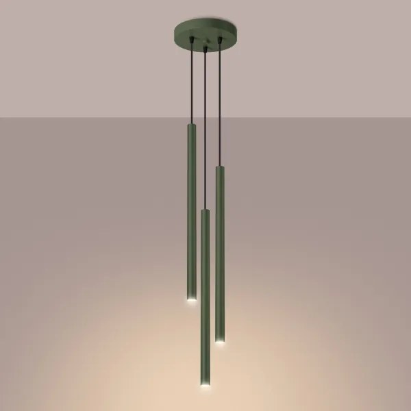 Sollux SL.1521 - Lampadario a sospensione con filo PASTELO 3xG9/8W/230V verde