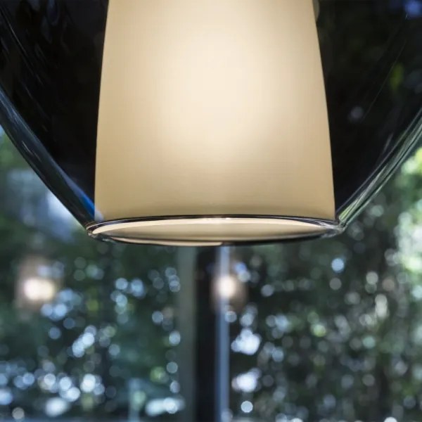 Ideal Lux - Lampadario su cavo KALIQUE 1xE27/42W/230V Ø 18 cm nero fumé