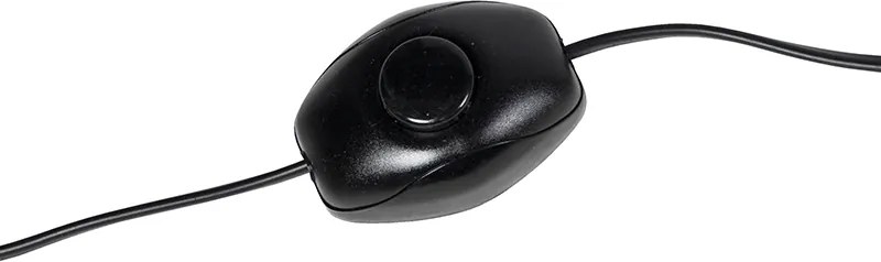 Lampada da terra retrò nera con paralume granny crema 45 cm - Simplo