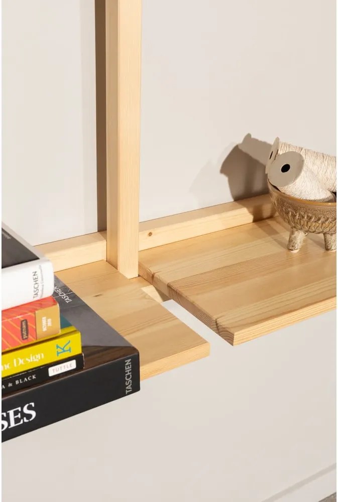 Libreria da parete di colore naturale in pino massiccio 192x127 cm Groove – Karup Design