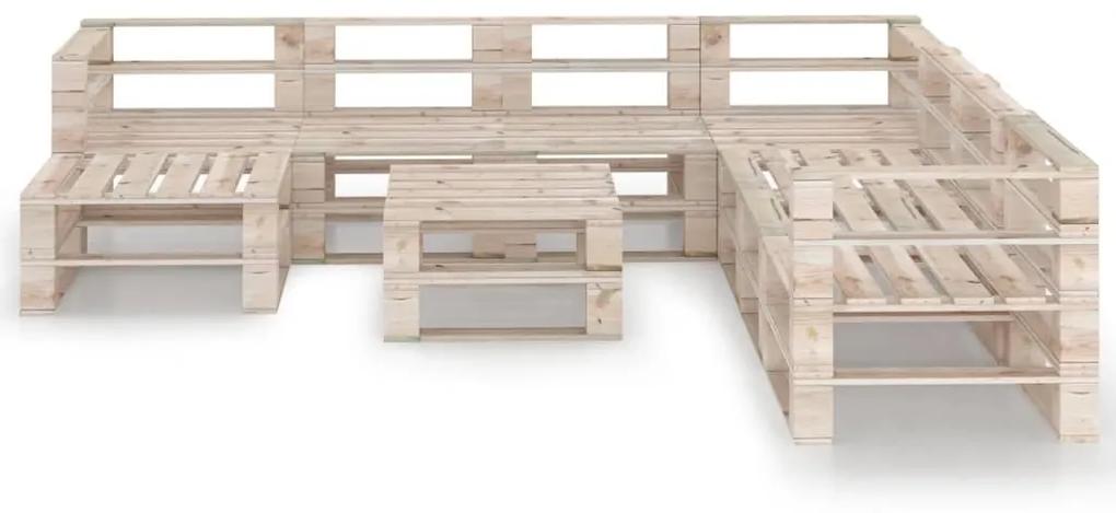 Set divani da giardino su pallet 9 pz in legno di pino