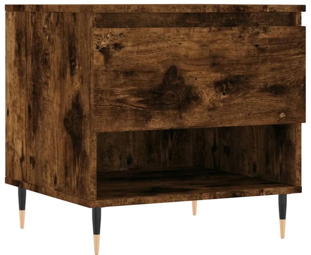 Tavolini salotto 2pz rovere fumo 50x46x50 cm legno multistrato