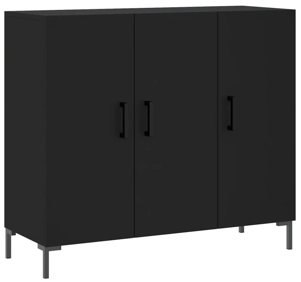 Credenza nera 90x34x80 cm in legno multistrato