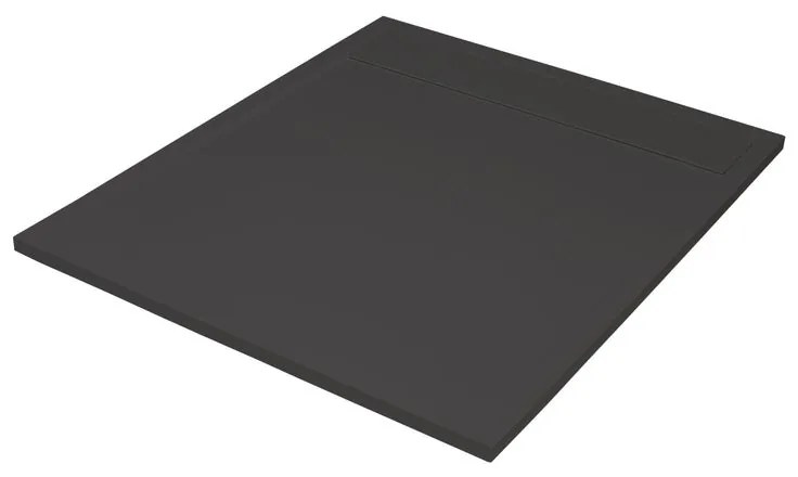 Piatto doccia SENSEA in resina Neo L 90 x L 90 x H 3 cm nero opaco effetto pietra