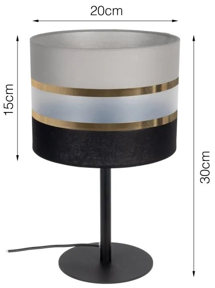 Lampada da tavolo CORAL 1xE27 / 60W / 230V nero / grigio