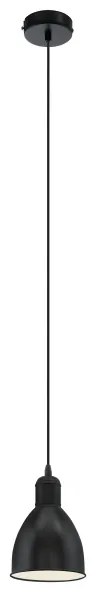 Eglo 55243 - Lampada a sospensione PRIDDY su cavo 1xE27/60W/230V, nera
