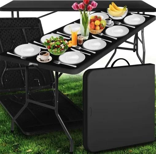 Tavolo da giardino pieghevole 240 cm - nero