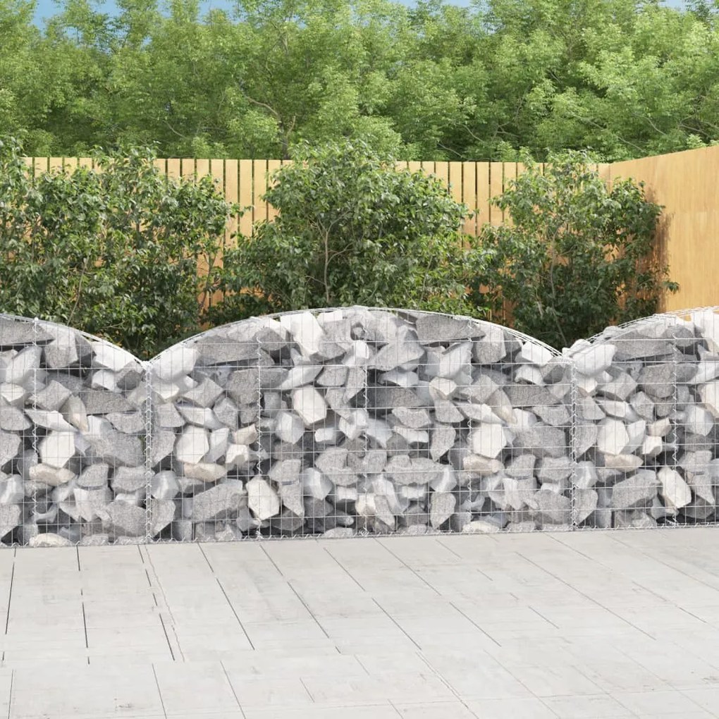 Cesto Gabbione Ad Arco 200x30x80/100 Cm Ferro Zincato /