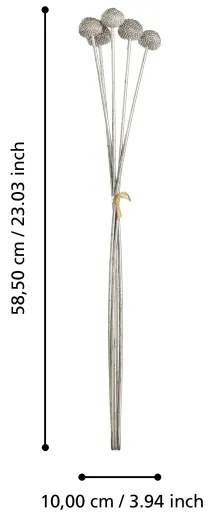 Eglo 428364 - Fiore artificiale MIADOL 58,5 cm argento