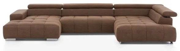 Divano angolare a U TROPEA, lato destro, marrone