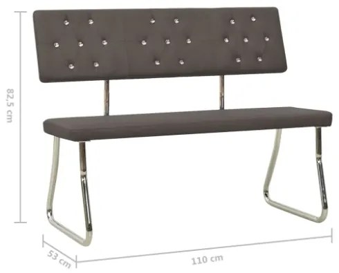 Panca 110 cm Grigio Antracite in Similpelle