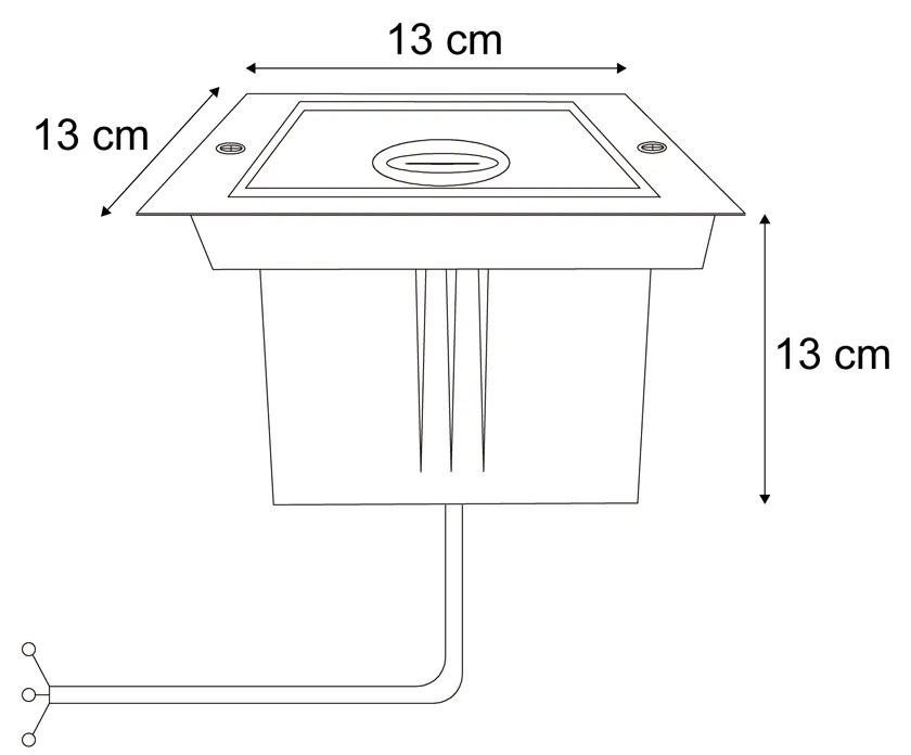 Set di 6 faretti da terra moderni beige GU10 50mm orientabili e inclinabili IP65 - Oneon