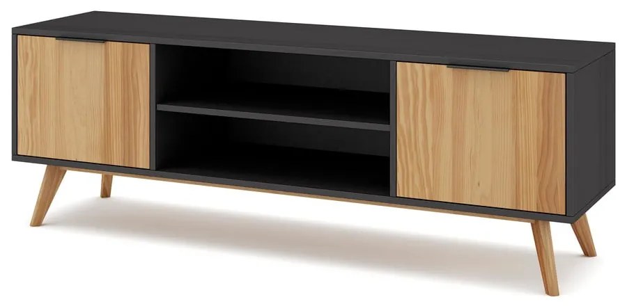 Tavolo TV in pino nero/naturale 140x53 cm Lavis - Marckeric